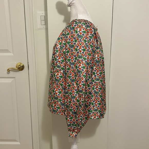 Tory Burch Floral Printed Off The Shoulder Top In Legacy Paisley NWT Size 2 - Picture 9 of 13